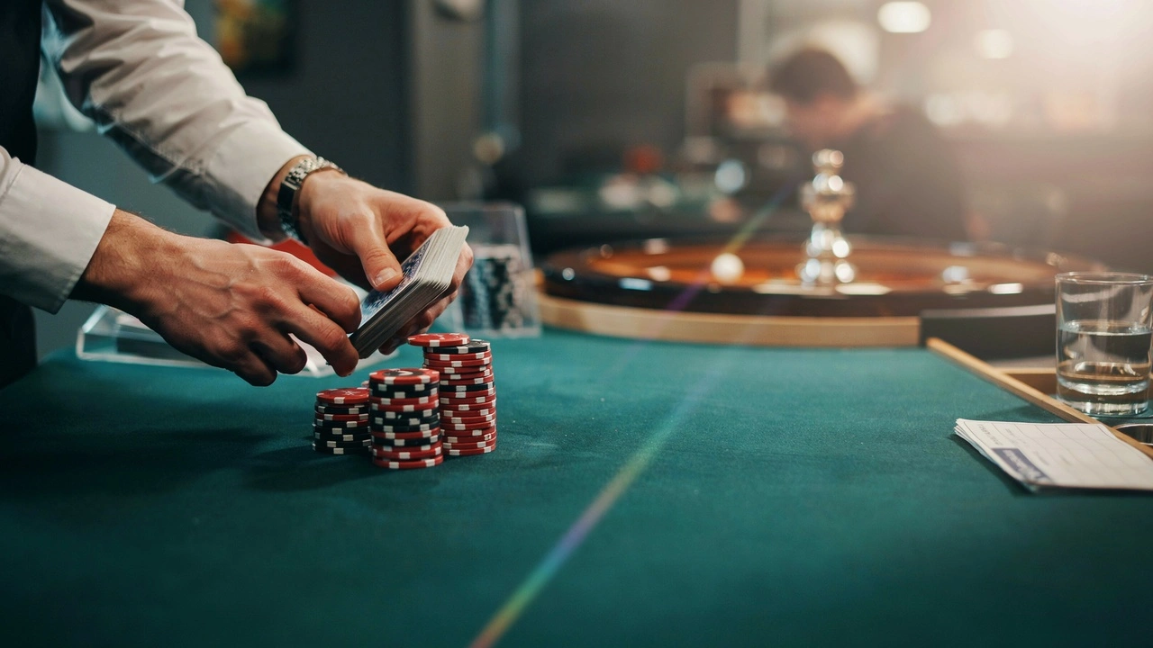 Royal Reels live dealer studio with a blackjack table and roulette wheel streamed to an Australian player's screen